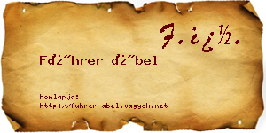 Führer Ábel névjegykártya